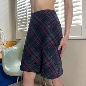 Vintage Purple Plaid Wool Skirt 💜